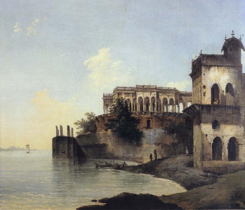 unknow artist View of the Ruins of a Palace at Gazipoor on the River Ganges France oil painting art